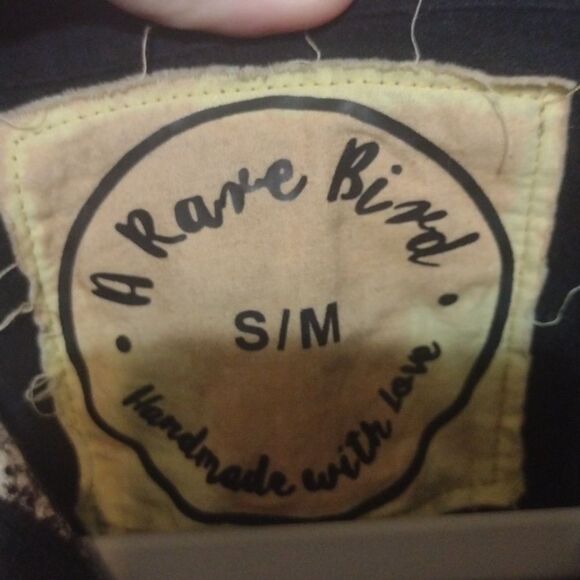 A rare bird handmade clothing flannel with roses embroidery size small medium - Picture 3 of 12